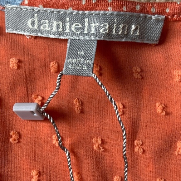 Daniel Rainn Orange Floral Sleeveless Blouse | top |Cutout Detail | Size M - Picture 3 of 6